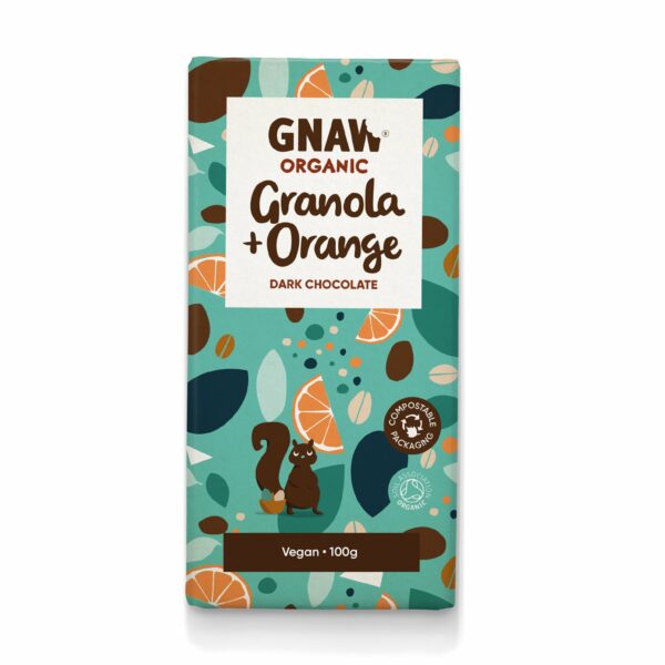 Gnaw Vegan Chocolate - Organic Orange & Granola